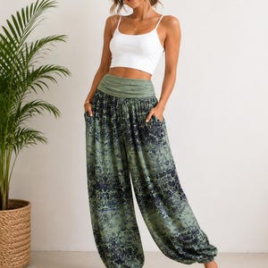 Women's Loose Baggy Harem Pants, Boho Yoga Trousers, Festival Lounge Wear