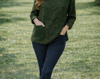 Handmade Italian Rainbow Dot Jumper, Plus Size Knit Top (UK 10-18)