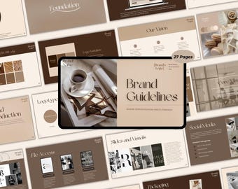 Editable Brand Style Guide Template: 27 Page Canva Brand Manual (Digital Download)