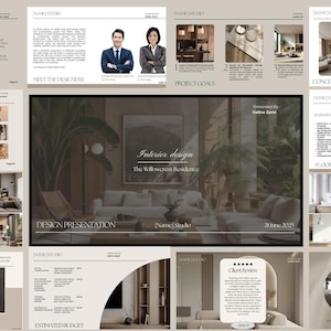 Interior Design Template | Client Presentation Template | Project Proposal | E-Design Presentation Board | Editable interior Design Proposal