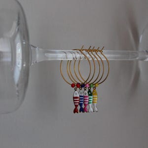 School of Fish Wine Glass Charms