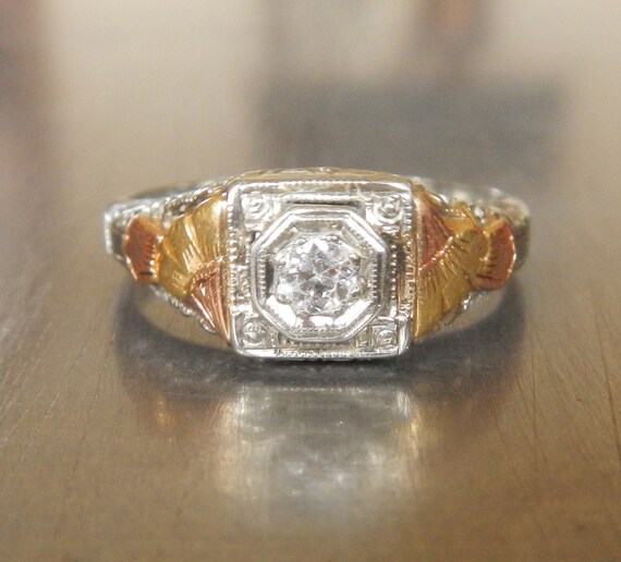 Art Deco Engagement Ring - 1920s Engagement Ring -
