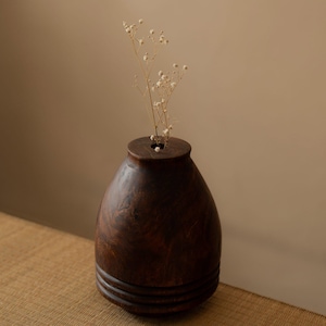 Handmade Walnut Wood Bud Vase: Minimalist Table Decor