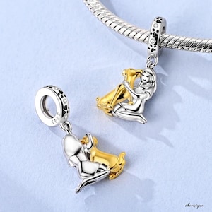 Pet Friend 925 Sterling Silver Bracelet Charms fits on Pandora | s925 Sterling Silver Pet Lover Charm, Silver Charms for Women Gift