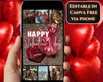 Animated Valentine’s Day eCard, Cute Digital Valentine Invitation for Friend or Partner, Sweet Love Message Card