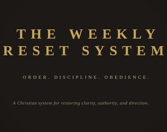 Weekly Reset System for Men | Christian Discipline & Faith Planner Bundle | Printable Routine PDF | Habit Tracker | A4 US Letter Download