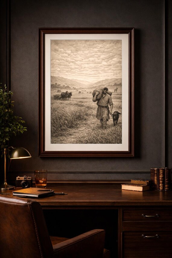 Quiet Strength Wall Art | Bear the Weight Printable | Masculine Faith Artwork | Steadfast Love Christian Art | 2:3 Digital Download