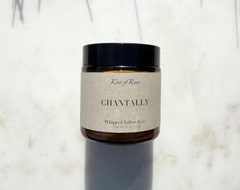 Balsamo di sego montato alla rosa / Lussuosa crema idratante quotidiana anti-età illuminante / Crema viso ricca di nutrienti a base di sego di animali allevati al pascolo e olio di jojoba