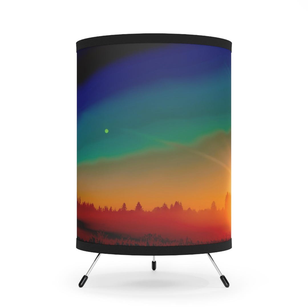 Tripod Lamp with High-Res Printed Shade, US\CA plug