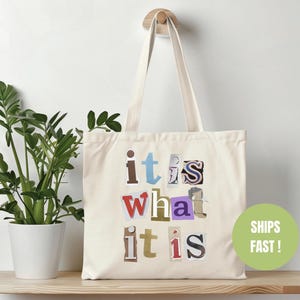Funny Quote Cotton Canvas Tote Bag: Reusable Eco-Friendly Market Bag