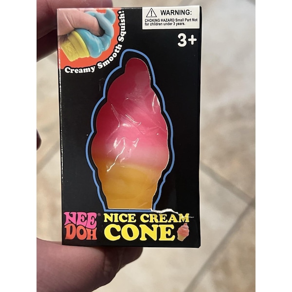 NeeDoh Nice Cream Cone Ice Cream Swirl Squishy Toy NEE DOH Stress Ball