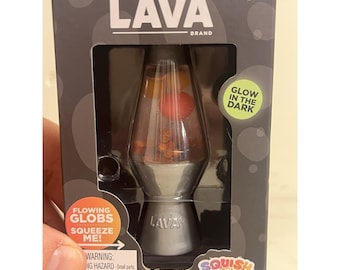 Schylling LAVA Squish N Flow NeeDoh LAVA Lampe Squishy Rot Glow-in-the-Dark NEU