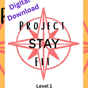 Projekt STAY Fit (Hyung Line) LV1, 30-dniowy planer fitness inspirowany K-popem do druku, trening domowy dla początkujących i średnio zaawansowanych, wersja cyfrowa