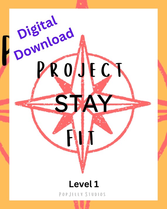 Project STAY Fit (Hyung Line) LV1, Kpop-Inspired Printable 30 Day Fitness Planner, Beginner & Intermediate Home Workout, Digital Download