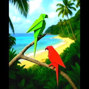 Origami colorful Parrot