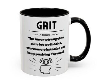 Grit definition motivational coffee mug | Accent Coffee Mug