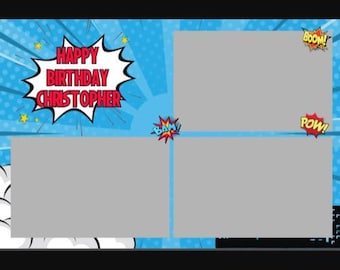 Editable 4x6 Canva Pro Super Hero Photo Booth Template -CANVA PRO is needed to access and edit