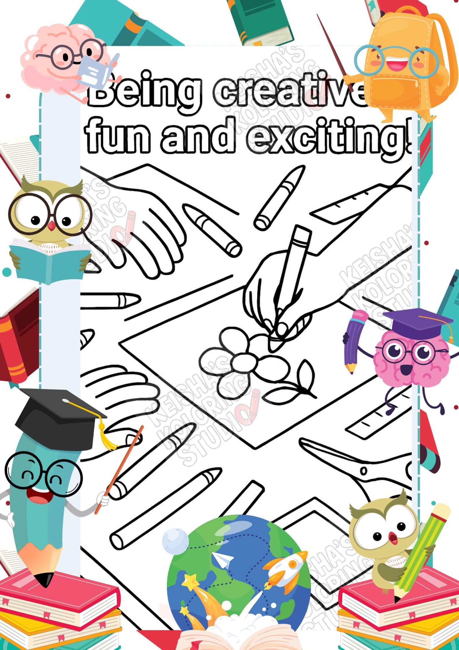 Affirmation Coloring Pages: Back to School Printable Bundle (PDF ...