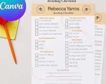 Rebecca Yarros Book Checklist - Digital Download made with Canva