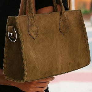 Suede Woven Design City Bag: Luxury Tote with Removable Crossbody Strap
