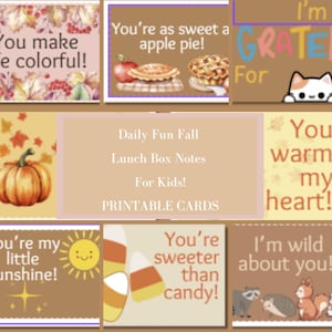 Fall Lunch Box Notes for Kids