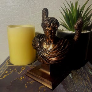 Bronze Effect Resin Archangel Bust - Antique Style Decorative Statue, Guardian Angel Figurine, Handcrafted Sculpture