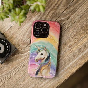 Unicorn Phone Case, Magical Phone Accessory, Cute Gift for Teens, Rainbow Art Phone Cover, Fantasy Themed Accessory