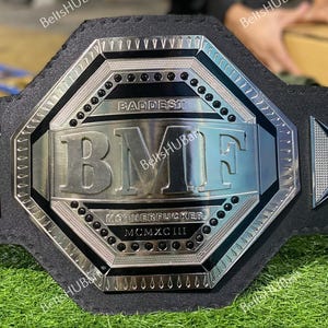 BMF Replica Title Belt Championship Adult Size Brass 2MM/4MM metal Original Leather