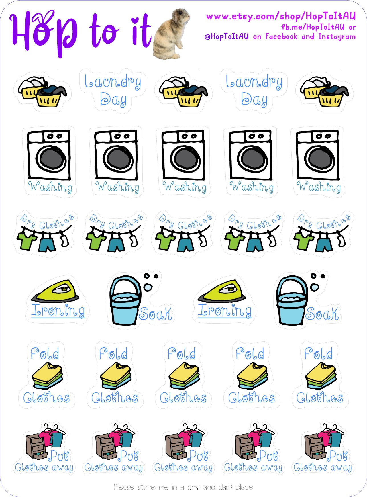 Laundry Day Planner Stickers Etsy