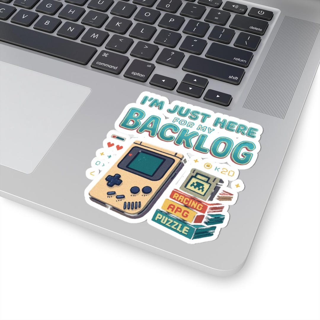 I'm Just Here for My Backlog Kiss-cut Sticker | Retro Handheld Gaming ...