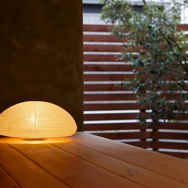 Paper Moon Table Lamp: Handmade Washi Paper Lantern, Japandi Zen Minimalist Light PM04