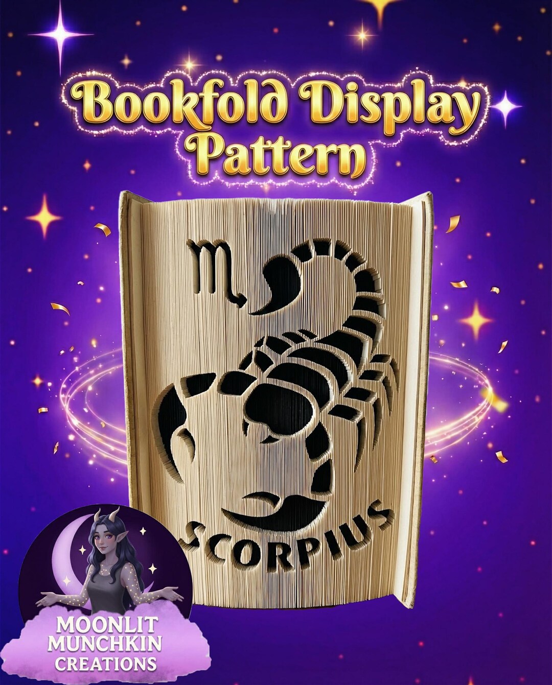 Scorpius Zodiac Sign – Book Folding Pattern (digital Download) - Etsy