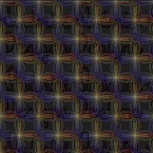 Puede incluir: Fondo gris oscuro con un patrón repetitivo de formas florales estilizadas en oro, naranja y morado. La palabra "Wonderful" está sutilmente integrada en el diseño, creando un efecto texturizado.