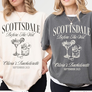 Scottsdale Bachelorette Shirts Scottsdale Bachelorette Party T Shirt Personalized Luxury Bachelorette Merch Scottsdale Before The Veil Shirt