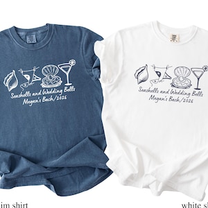 Seashells and Wedding Bells Comfort Colors Shirts, Bachelorette Shirts, Beach Bachelorette Shirts, Coastal bachelorette Bach Club Tee gifts