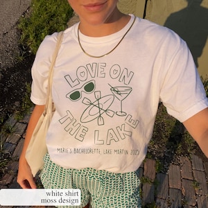 Love on the Lake Bachelorette Party Comfort Colors Tee: Martini Girl Trip