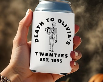 30th Birthday Can Cooler, Death To My Twenties Can Sleeve, RIP To My Twenties, 30th 40th Birthday Party Favor, 30th Birthday Gift for Her