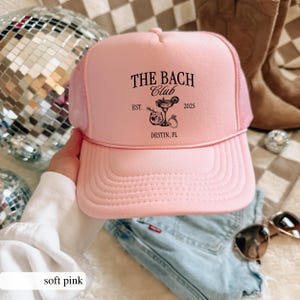 Bach Club Party Hat | Beach Bachelorette Trucker Hats | Last toast on the coast theme Hat | Social Club Bachelorette party favors