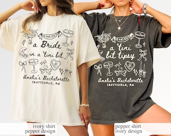 Espresso martini vrijgezellenfeest shirts: bruid in een tini-bit, comfortabele kleuren