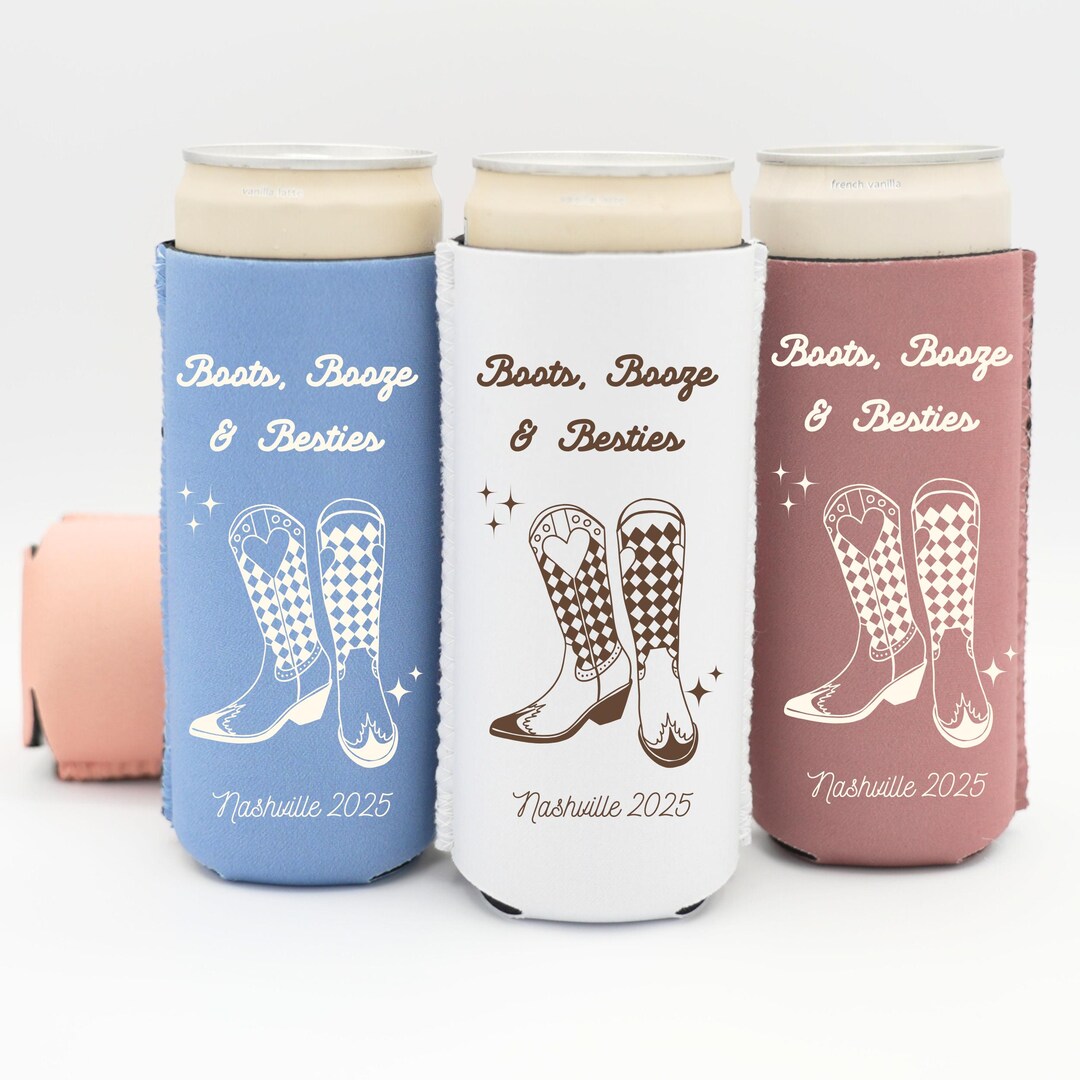 Boots Booze Besties Personalized Girls Trip Can Cooler, Nashville Trip ...
