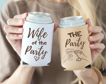 Bachelorette Party Can Cooler Favors! The party & wife of the party bachelorette party slim can coolers - wedding party favors