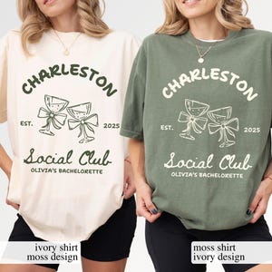Charleston Bachelorette Shirt, Custom Bach Club Shirt, Custom Location Bachelorette Shirts, Personalized Girls Trip Shirt