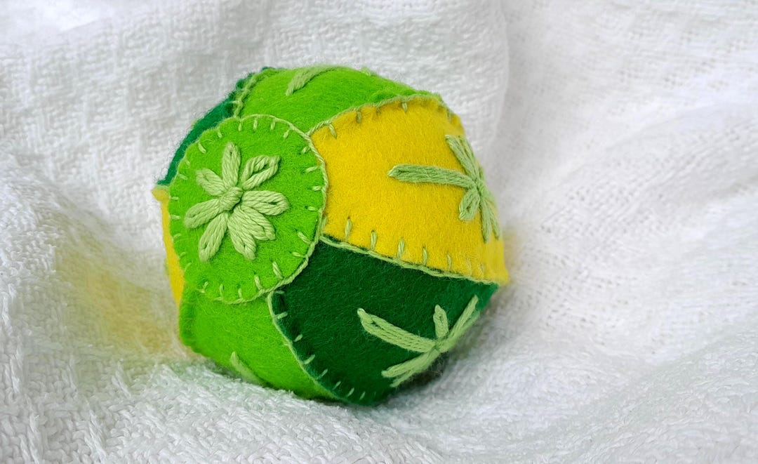 Organic Wool Felt Sensory Rattle Ball With Bells: Baby and Children's ...
