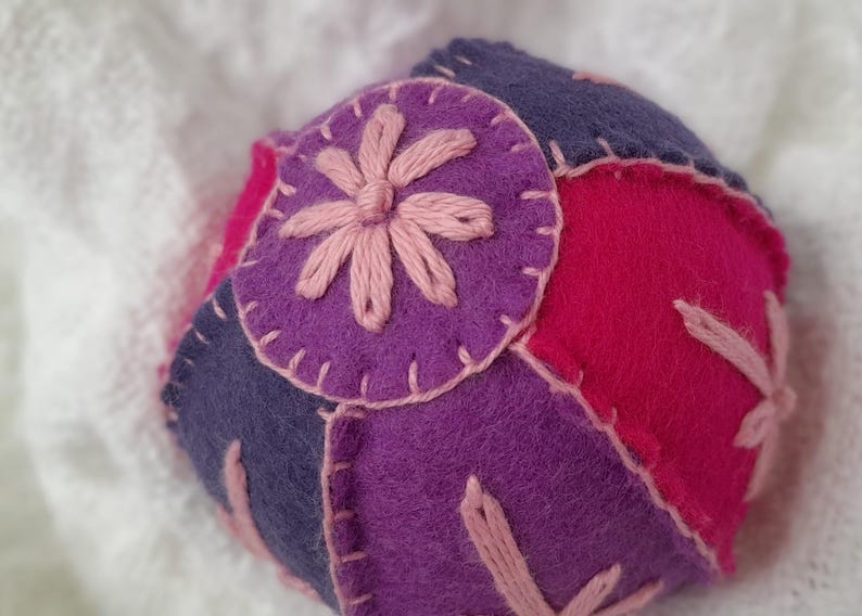Organic Wool Felt Sensory Rattle Ball With Bells: Baby and Children's ...