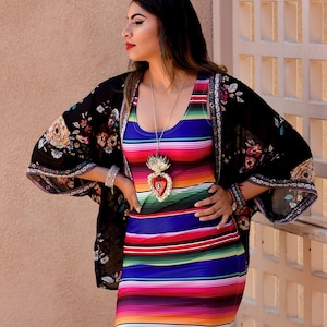 Bodycon Mexican Sarape Print Dress by Paulina