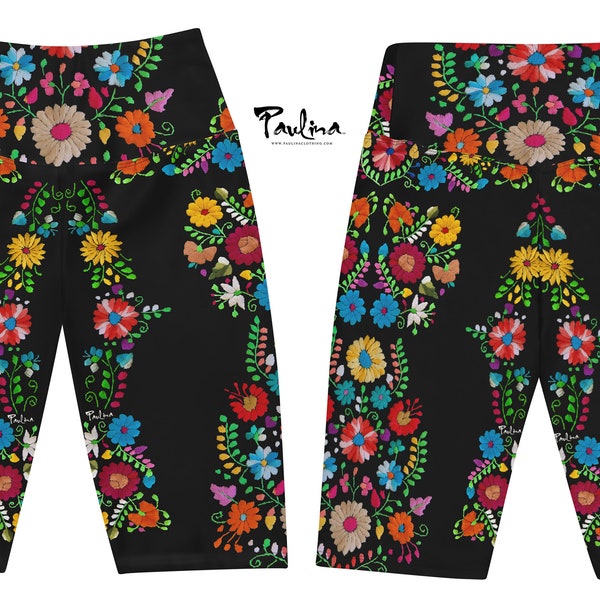 Maya Floral Bike Shorts soft stretchy fabric by Paulina