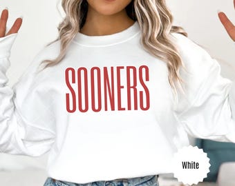 Camiseta personalizada de la mascota de los Sooners para el día del partido: Suéter con el espíritu escolar, regalo para mamás aficionadas al fútbol americano.