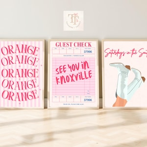 Knoxville TN poster print - trendy UT preppy decor slaapzaal - set van 6 muurkunst - instant digitale download - college muur prints Tennessee