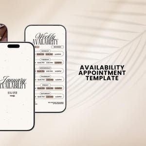 Plantilla editable en beige para calendario semanal y mensual de historias de Instagram de negocios de belleza. Descarga digital minimalista de Canva.