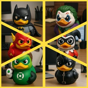 SuperHero Ducks inspired by Comics: Unpainted 3D Printed Resin Ducks, Miniature, Just Geeky Ducks 9k Ultra High Definition